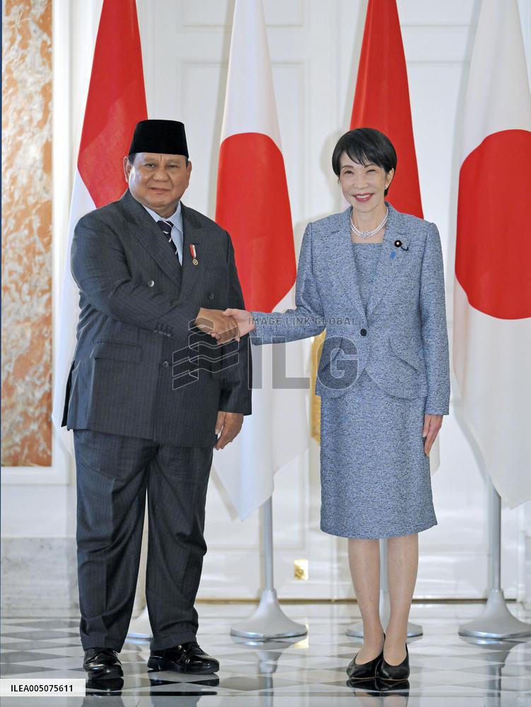 Japanese PM Takaichi and Indonesian President Prabowo