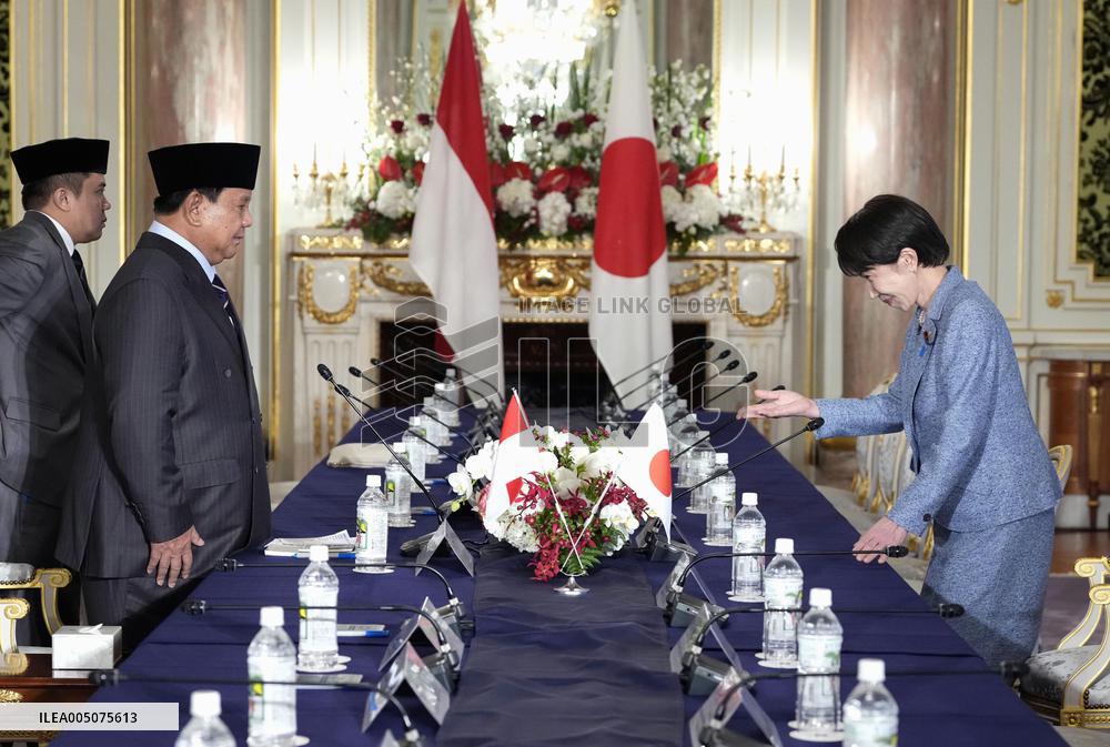 Japanese PM Takaichi and Indonesian President Prabowo