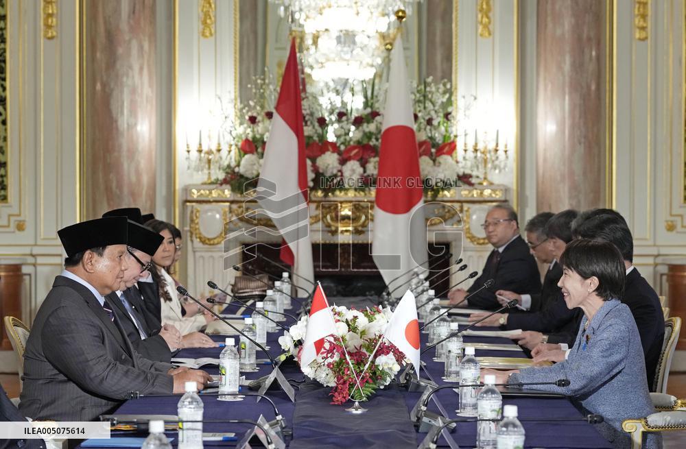 Japanese PM Takaichi and Indonesian President Prabowo