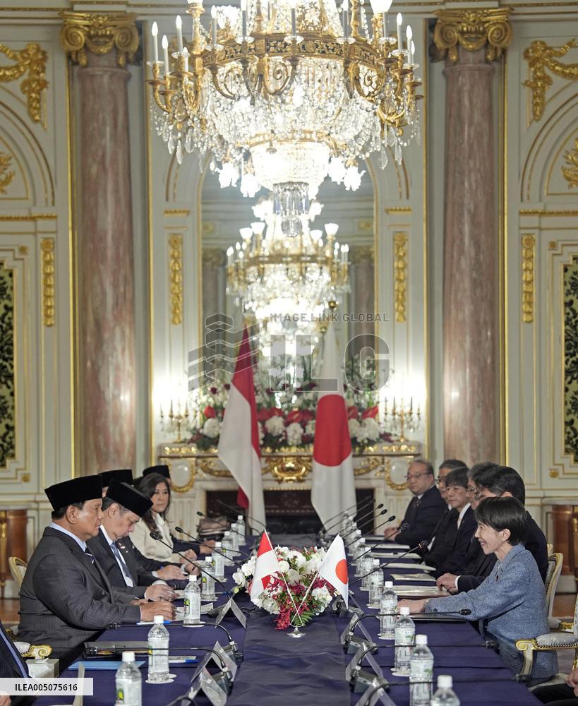 Japanese PM Takaichi and Indonesian President Prabowo
