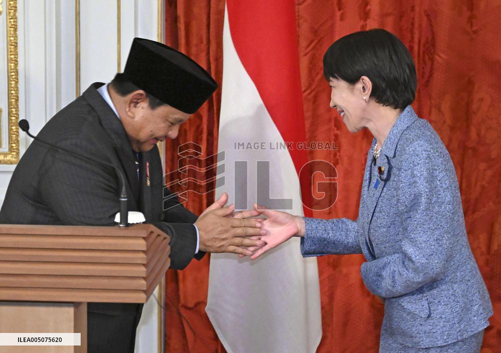 Japanese PM Takaichi and Indonesian President Prabowo