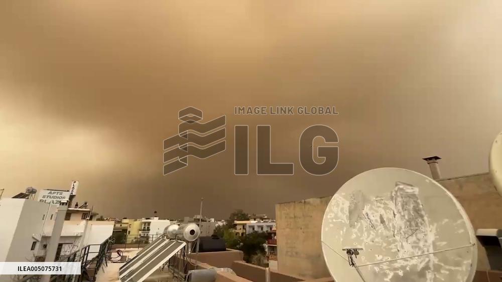 Greece: Plane Flies Through Haze Amid Saharan Dust Storm Over Crete