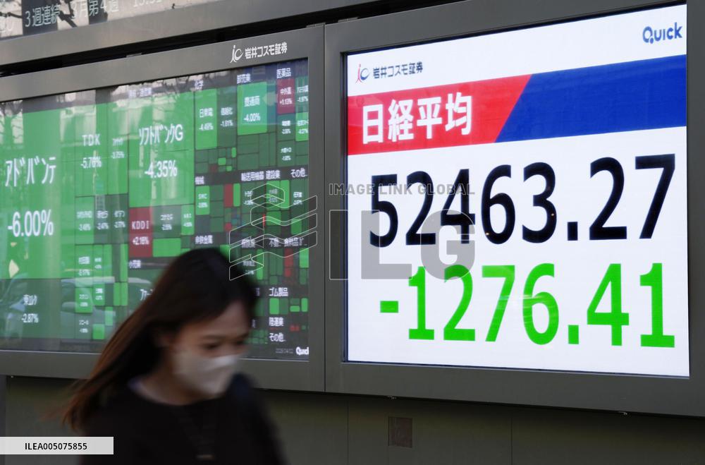 Tokyo stocks plunge