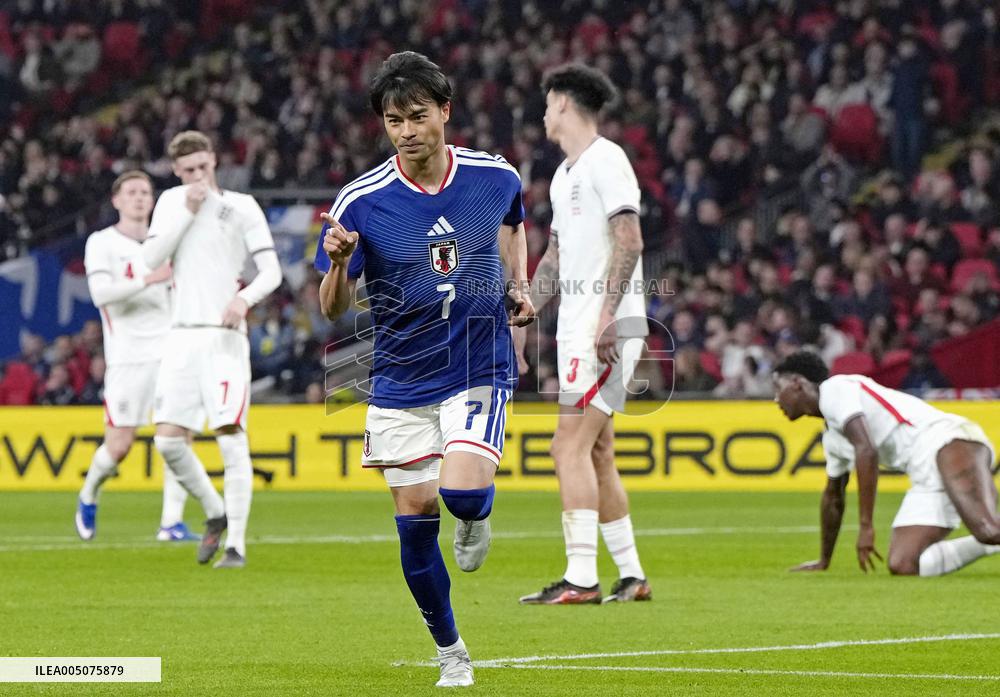 Football: Friendly between Japan vs. England