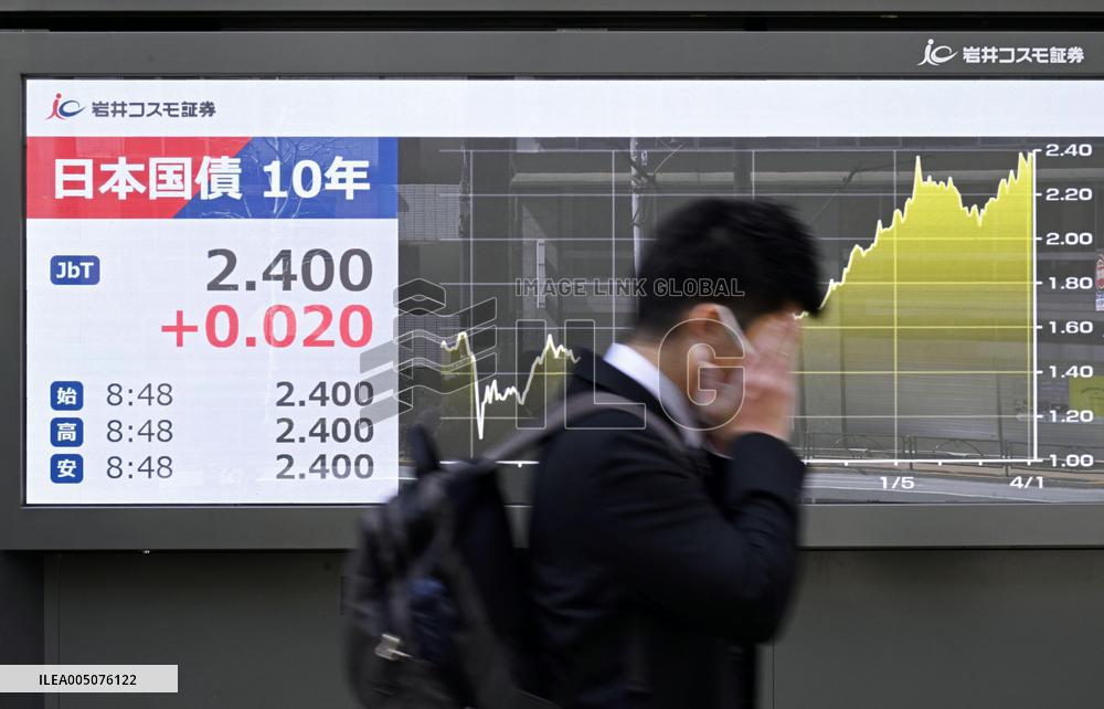 Yield on key gov't bond tops 2.4%