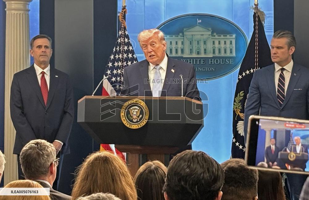 U.S. President Trump meets press