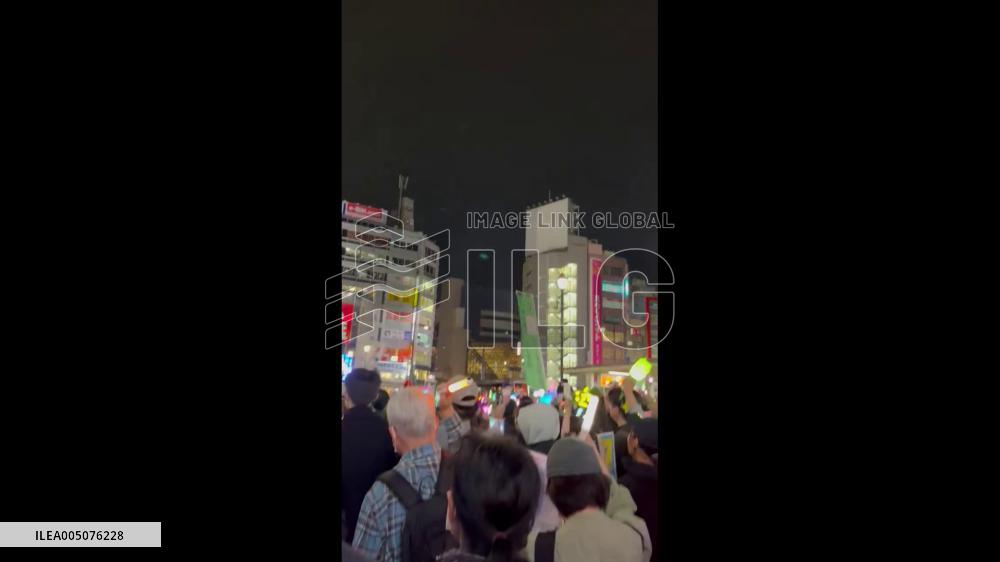 Japan: Thousands Rally in Tokyo Against War and Constitutional Revision, Waving Penlights 2