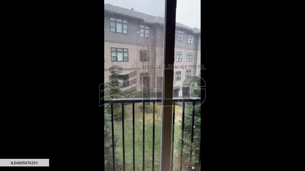 US: Parts of Massachusetts Face Light April Snow 3