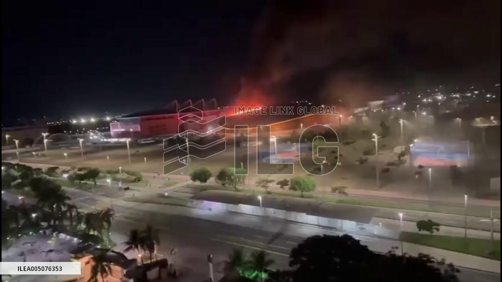 Brazil: Fire Damages Roof of Rio Olympic Velodrome