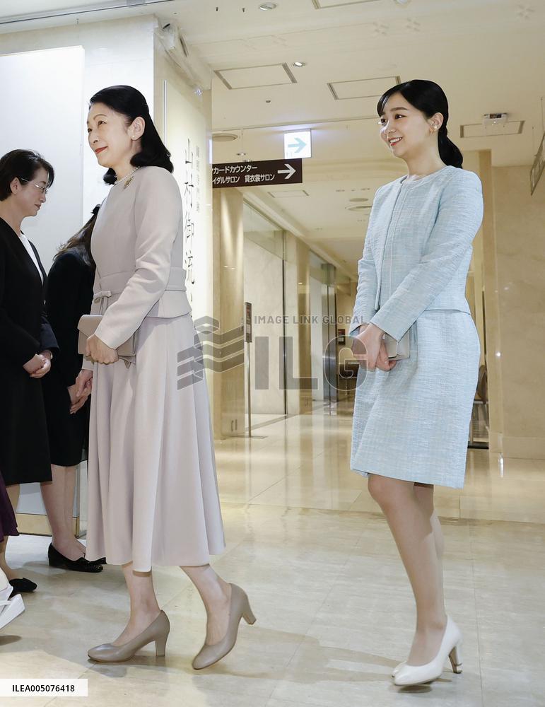 Princesses at flower arrangement exhibition