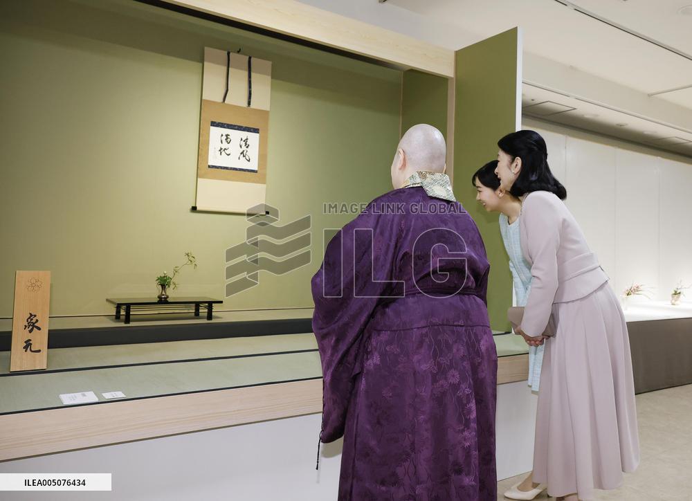 Princesses at flower arrangement exhibition