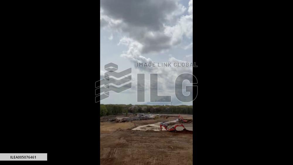 Japan: Fire Tears Through Scrap and Materials Yard in Bando City, Ibaraki