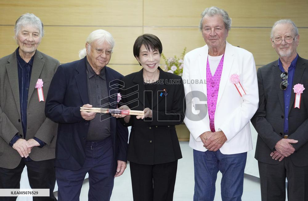 PM Takaichi meets British rock band group Deep Purple