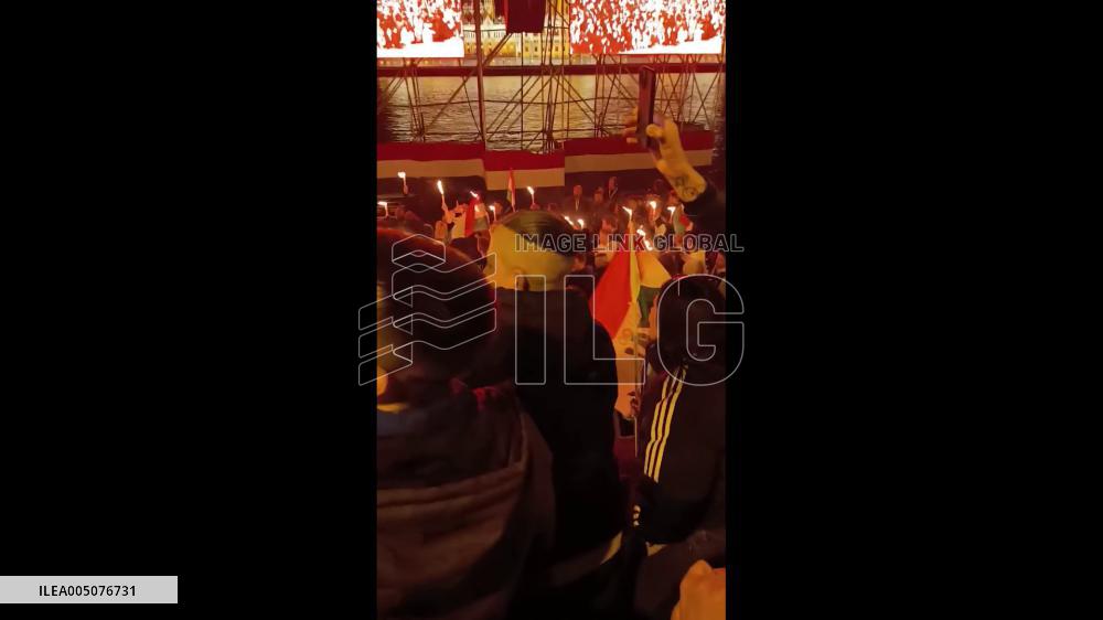 Hungary: “My Way” Plays as Magyar Supporters Gather to Celebrate Election Win