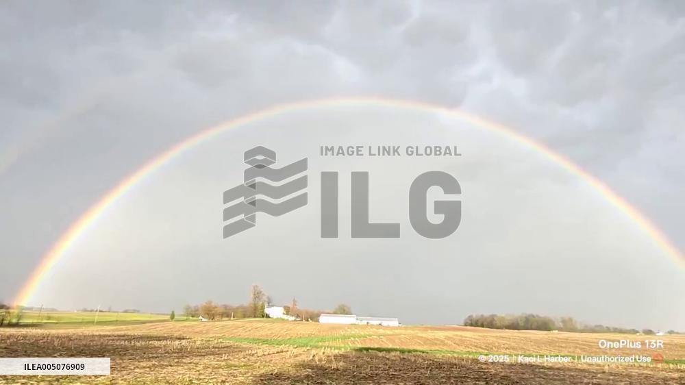 US: Stunning Double Rainbow Spotted over Lynn, Indiana, Following Severe Hail Storm