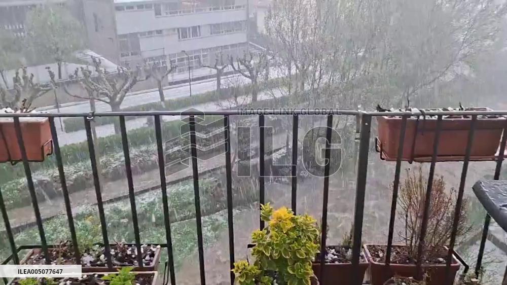 Hailstorm Disrupts Traffic and Blankets Streets in Ribes de Freser, Catalonia 2