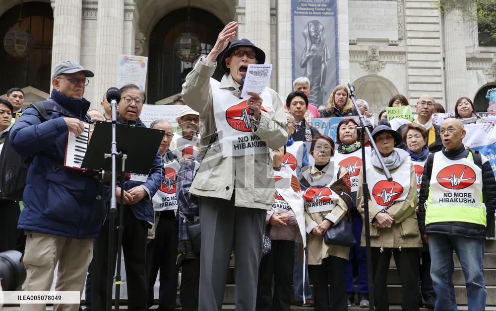 Hibakusha rally in New York ahead of NPT review conference