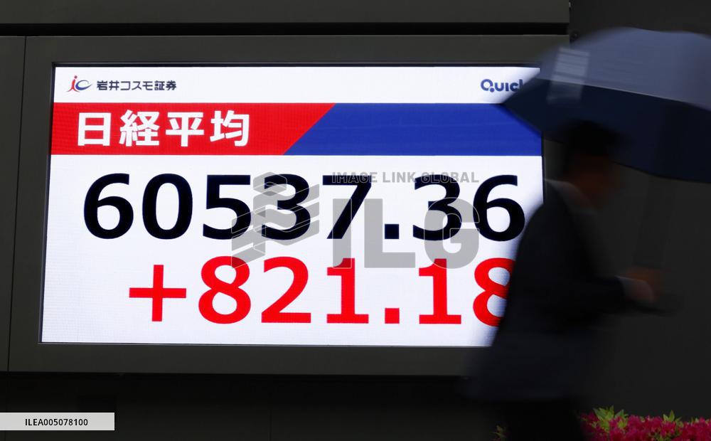 Nikkei ends above 60,000 for 1st time
