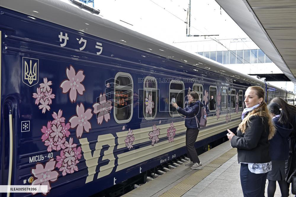 Cherry blossom train in Ukraine