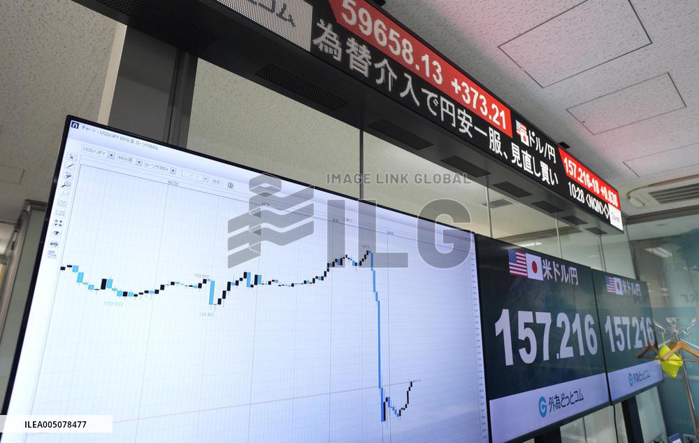 Japan's intervention to stem yen's fall vs. dollar