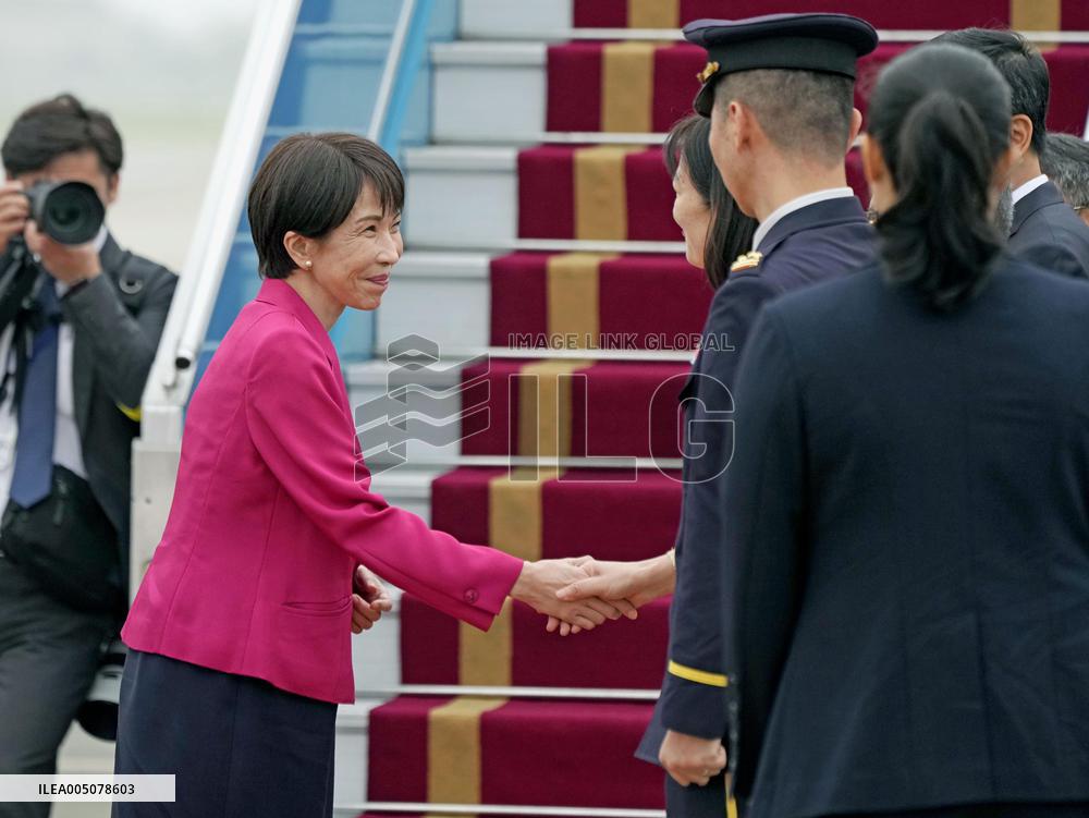 Japan PM Takaichi leaves Hanoi