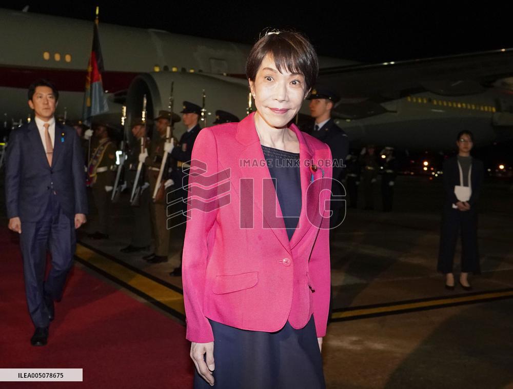 Japan PM Takaichi arrives in Canberra