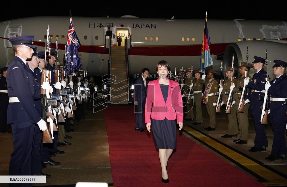 Japan PM Takaichi arrives in Canberra