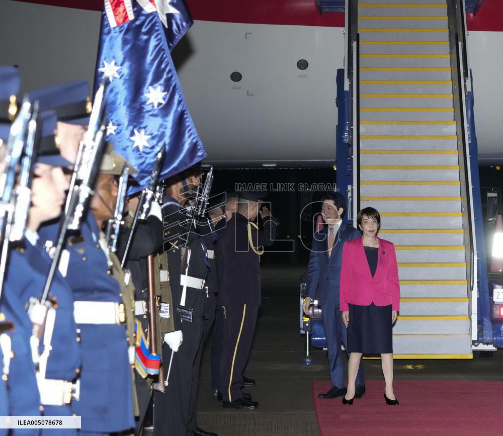 Japan PM Takaichi arrives in Canberra