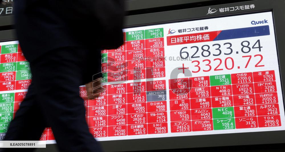 Nikkei hits closing high