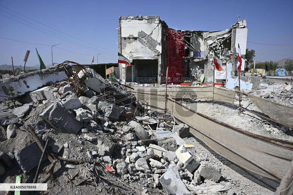 Destroyed elementary school building in Iran
