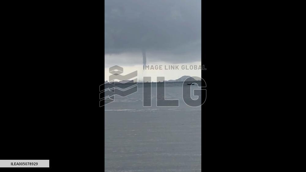 Spain: Waterspout Forms Off Murcia Coast Near La Manga del Mar Menor