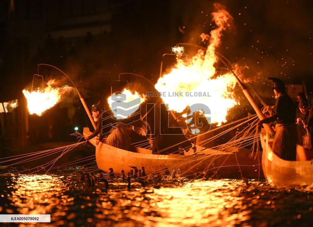 Opening of cormorant fishing season in central Japan