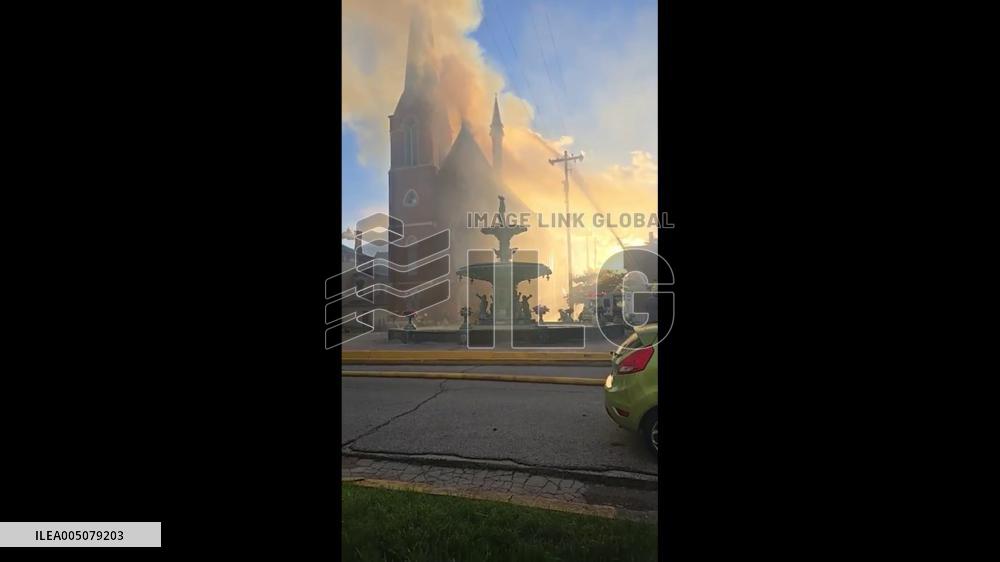 US: Fire Guts Historic 150-Year-Old Church in Downtown Madison, Indiana