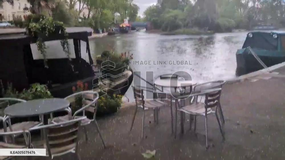 UK: London Battered by May Hailstorm