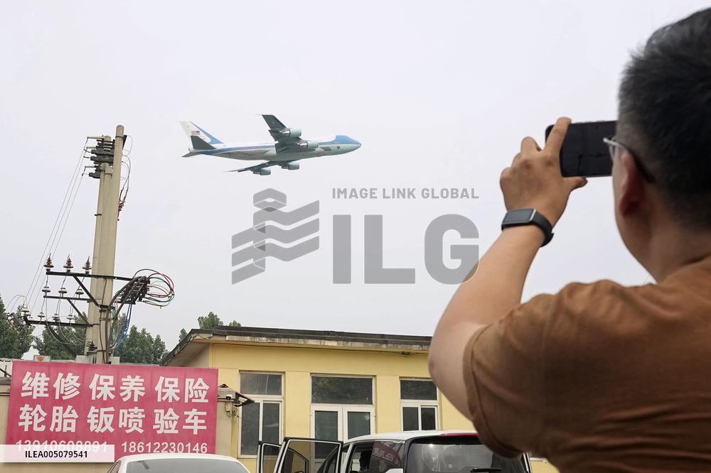 U.S. President Trump departs Beijing