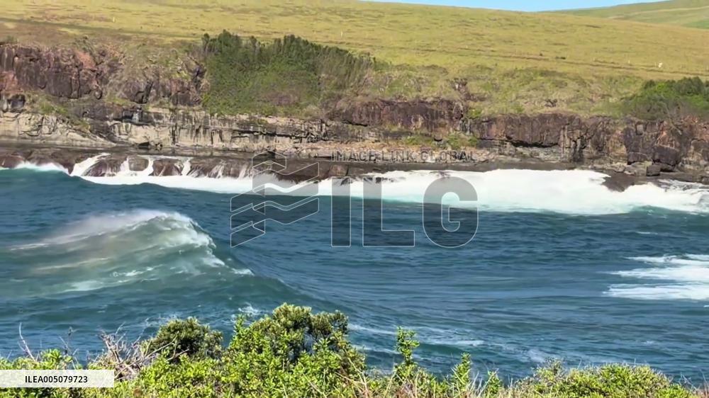 Australia: Rainbows Form Over Crashing Waves