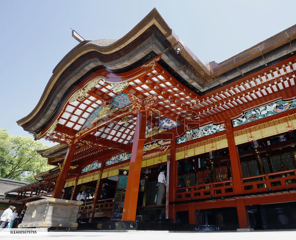 Renovated Dazaifu Temmangu shrine main hall