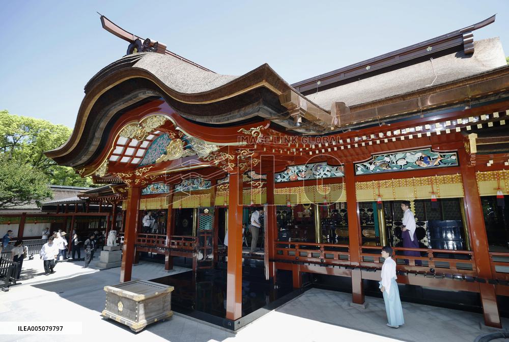 Renovated Dazaifu Temmangu shrine main hall
