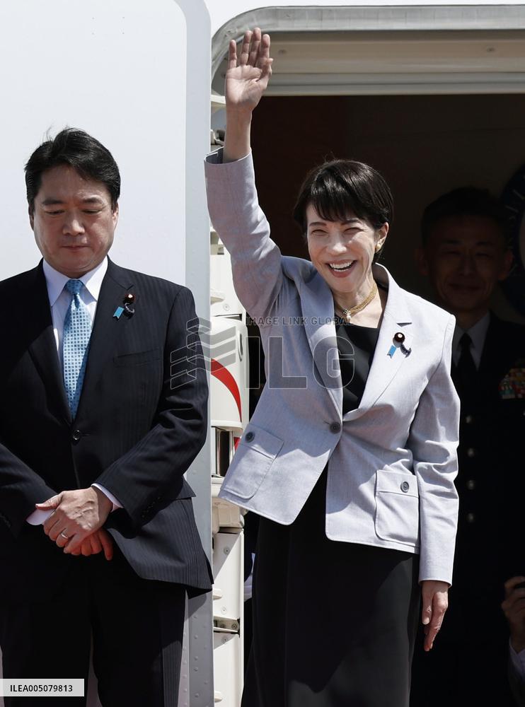 Japan PM Takaichi leaves for S. Korea