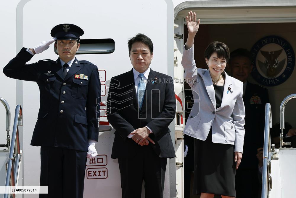 Japan PM Takaichi leaves for S. Korea