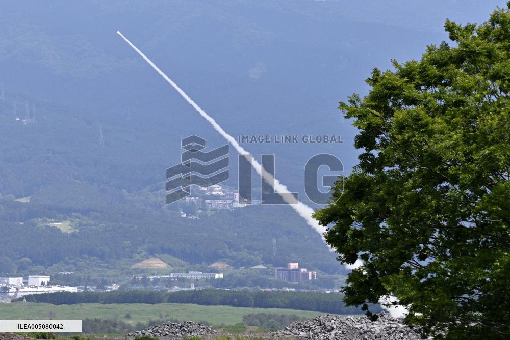 U.S. military HIMARS firing drill near Mt. Fuji
