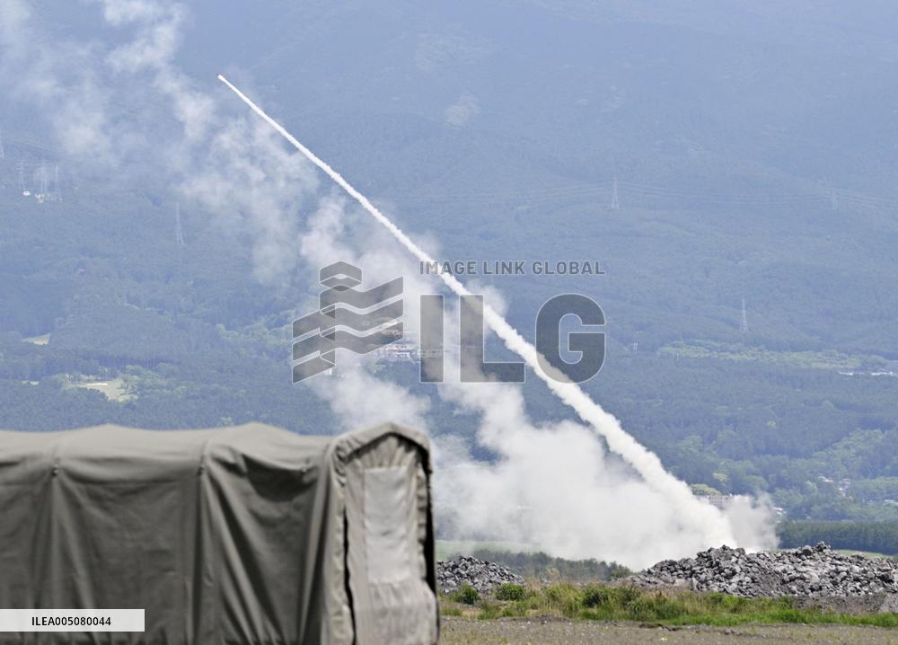 U.S. military HIMARS firing drill near Mt. Fuji