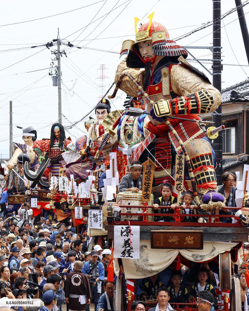 Samurai float parade in central Japan