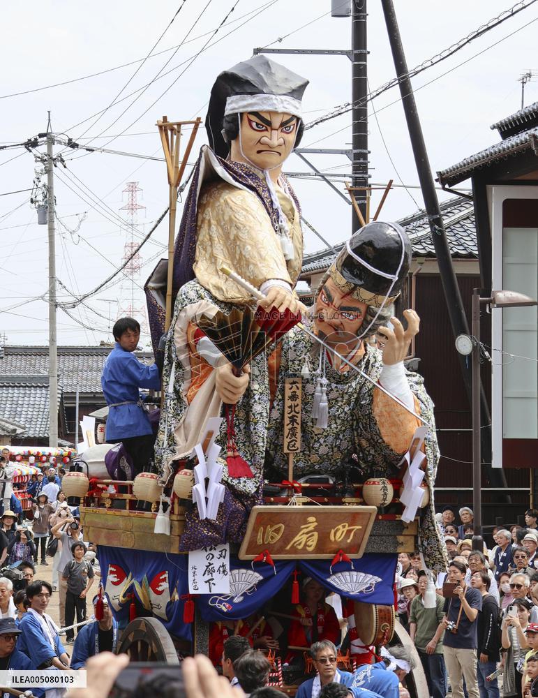 Samurai float parade in central Japan