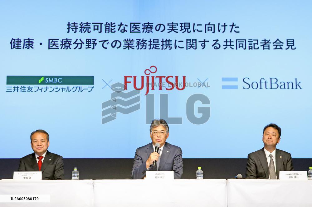 Sumitomo Mitsui Financial Group, Fujitsu, and SoftBank: Joint Press Conference on a Business Alliance in the Health and Medical Sector
