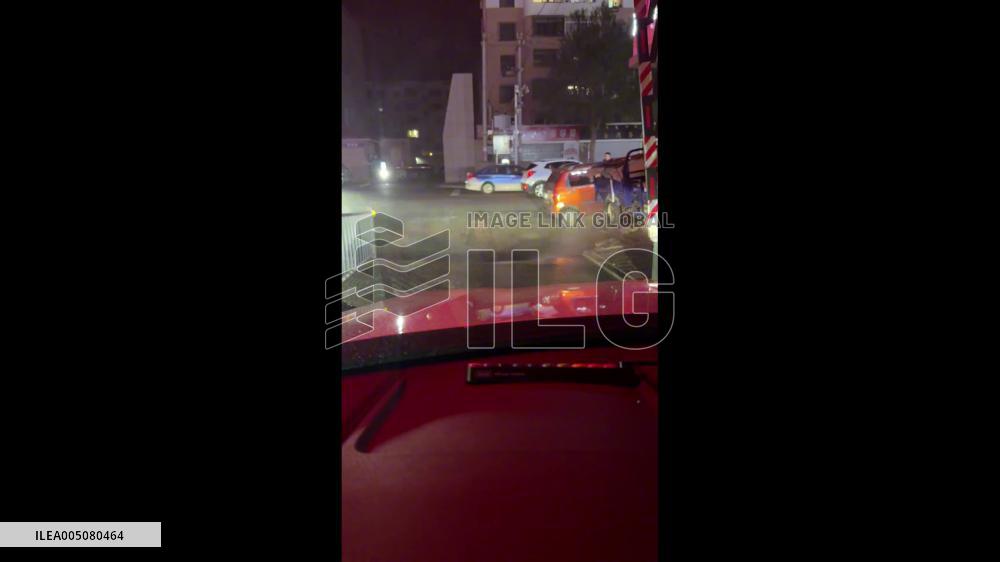 China: Sudden Road Collapse Swallows Car in Baotou, Inner Mongolia