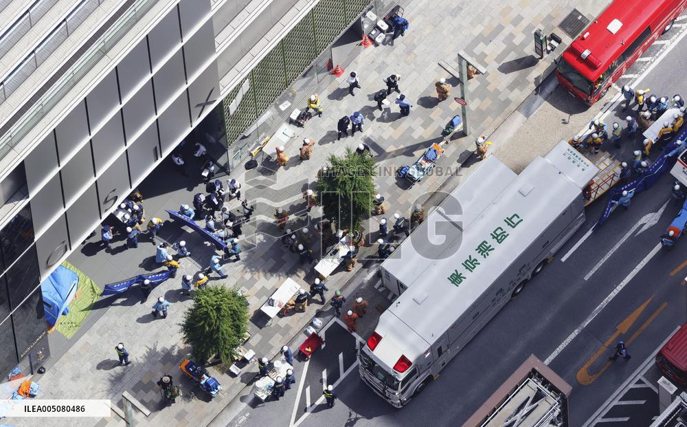 Possible spraying incident in Tokyo's Ginza area