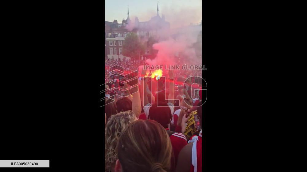 UK: Arsenal Supporters Celebrate Premier League Title Win