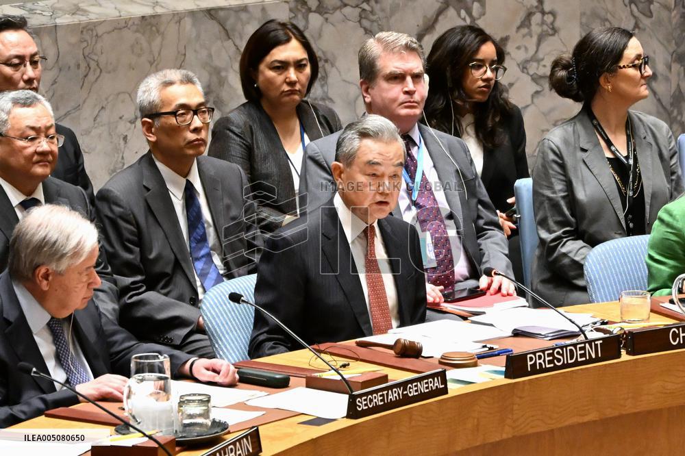 China Foreign Minister Wang at U.N. Security Council