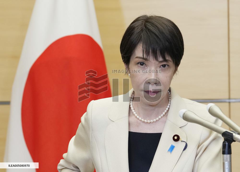 PM Takaichi meets press